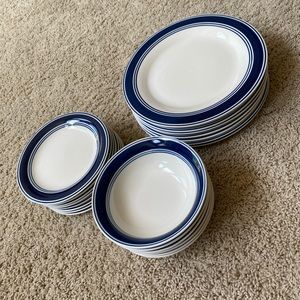 Navy and White Dish Set